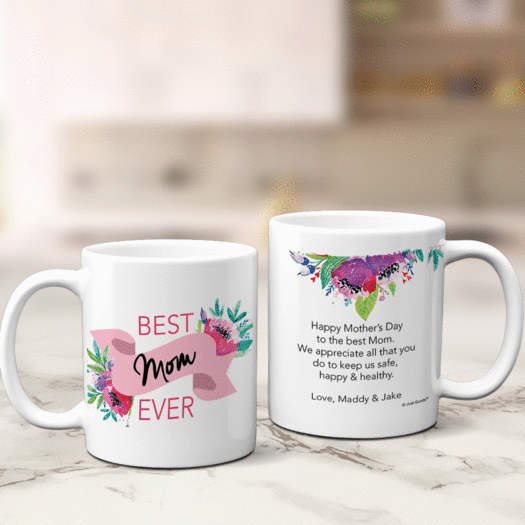 Personalized Mother's Best Mom Ever 11oz Mug Empty