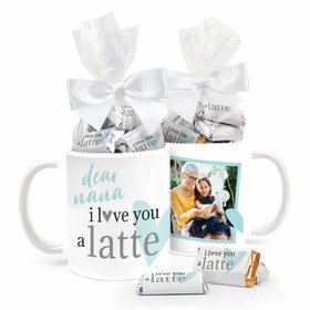 Personalized Mother's Day Coffee Mug with approx. 24 Wrapped Hershey's Miniatures - I love You a Latte