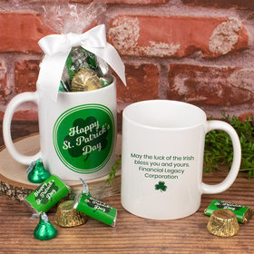 Personalized St. Patrick's Day Clover 11oz Mug with Hershey's Mix