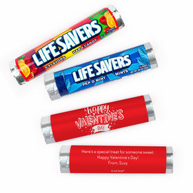 Personalized Valentine's Day Hearts and Hugs Lifesavers Rolls (20 Rolls)