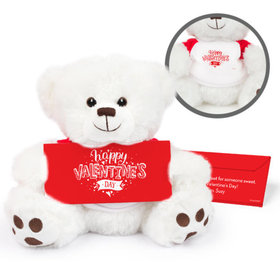 Personalized Valentine's Day Hearts and Hugs Teddy Bear with Belgian Chocolate Bar in Deluxe Gift Box