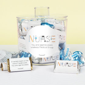 Personalized Nurse Appreciation Container with Hershey's Miniatures, Kisses and JC Peanut Butter Cups