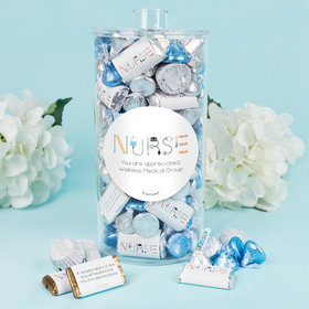 Personalized Nurse Appreciation First Aid Canister 2 lb - Hershey's Miniatures, Kisses and JC Peanut Butter Cups