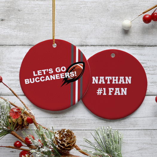 Personalized Let's Go Buccaneers! Christmas Ornament