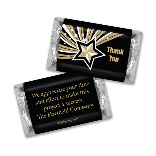 Personalized Business Thank You Gold Stars Hershey's Miniatures