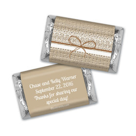 Wedding Favor Personalized Hershey's Miniatures Burlap and Lace