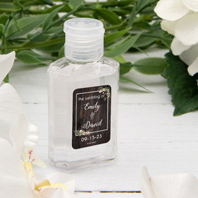 Personalized Hand Sanitizer 2 fl. oz bottle - Wedding Rustic Romance