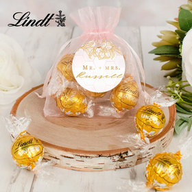 Personalized Wedding Lindt Truffle Organza Bag- Blushing Dream