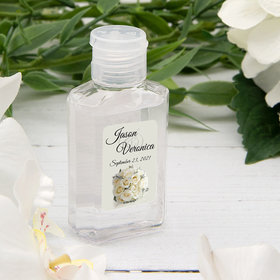 Personalized Hand Sanitizer 2 fl. oz bottle - Wedding White Roses