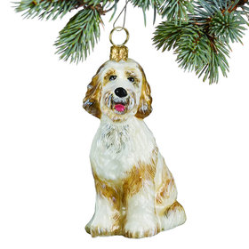 Glass Goldendoodle Christmas Ornament