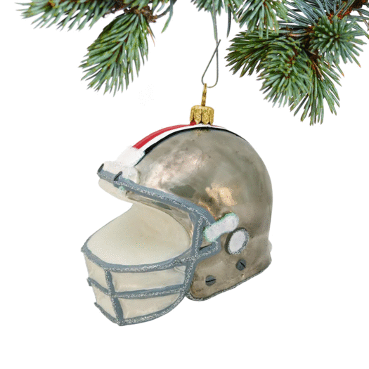 Glass Ohio State Helmet Christmas Ornament