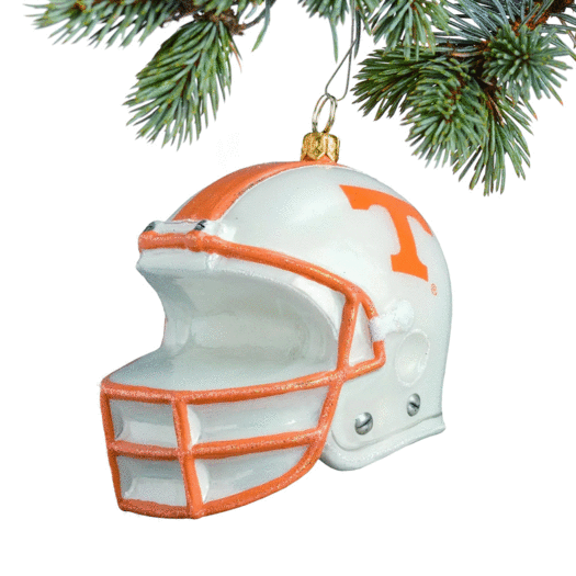 Glass Tennessee Helmet Christmas Ornament