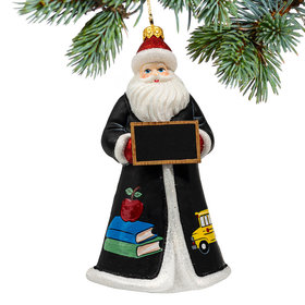 Glass Teacher Santa Christmas Ornament