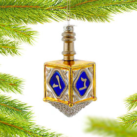 Personalized Glass Dreidel Christmas Ornament