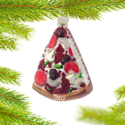 Personalized Pizza Christmas Ornament