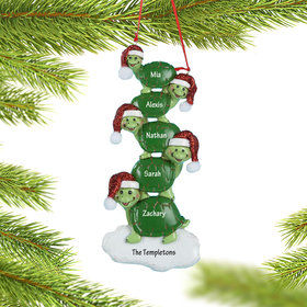 Personalized Turtle Family of 5 Christmas Ornament