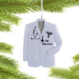 Personalized Doctor Lab Coat with Caduceus Symbol Christmas Ornament