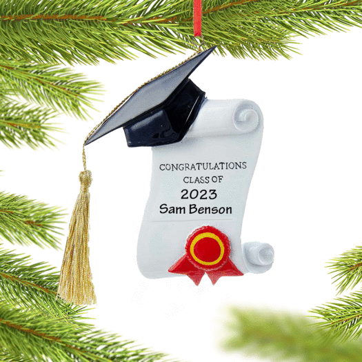 Personalized Graduation Diploma Christmas Ornament