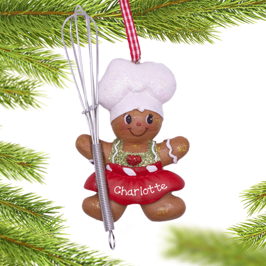 Personalized Sweet Gingerbread Girl Christmas Ornament