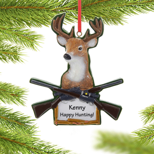 Personalized Deer Hunting Rifles Christmas Ornament