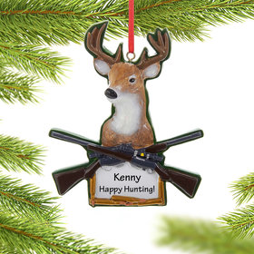 Personalized Deer Hunting Rifles Christmas Ornament