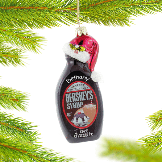 Personalized Hershey's Syrup Bottle Christmas Ornament