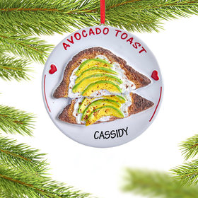Personalized Avocado Toast Christmas Ornament