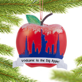 Personalized New York Apple Christmas Ornament