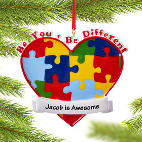 Personalized Autism Awareness Christmas Ornament