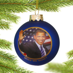 Personalized Obama Glass Ball Christmas Ornament
