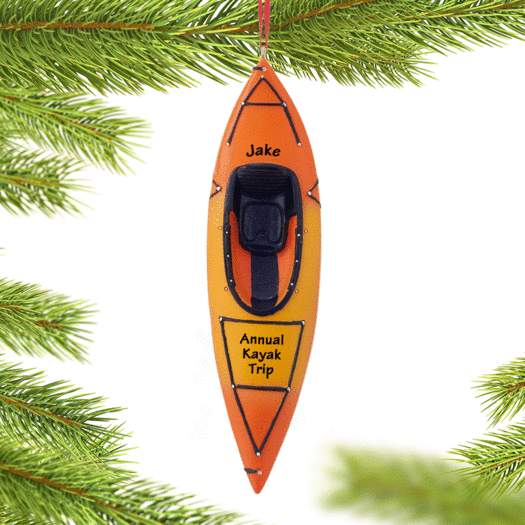 Personalized Kayak Christmas Ornament