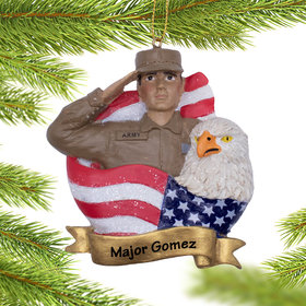 Personalized US Army Soldier Christmas Ornament