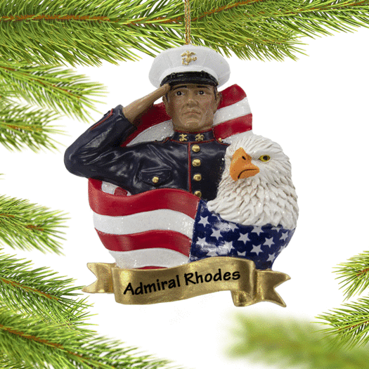Personalized USMC Marine Christmas Ornament
