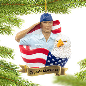 Personalized USAF Soldier Christmas Ornament