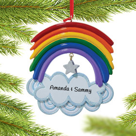 Personalized Resin Rainbow Christmas Ornament