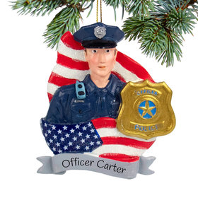 Personalized Policeman Christmas Ornament