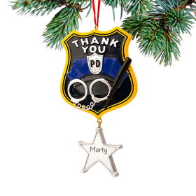 Personalized Thank You Police Christmas Ornament
