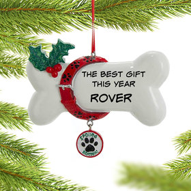 Personalized Spoiled Rotten Dog Bone Christmas Ornament