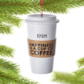 Personalized Coffee Cup Christmas Ornament