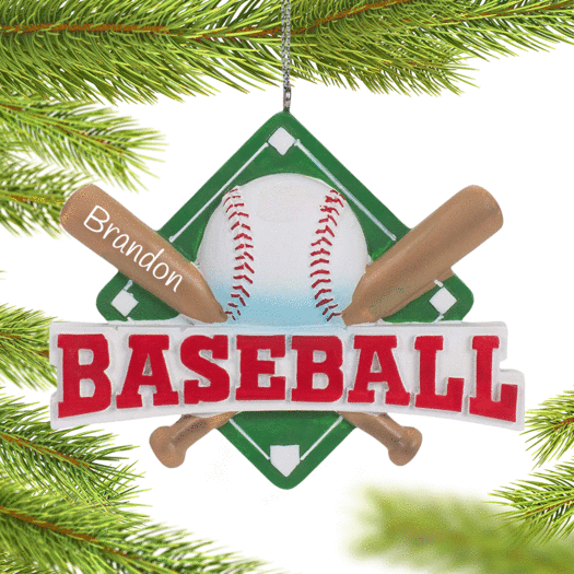 Personalized Baseball Field Christmas Ornament