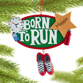 Personalized Born to Run Christmas Ornament