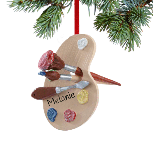 Personalized Artist's Palette Christmas Ornament