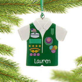 Personalized Girl Scouts of USA Junior Vest Christmas Ornament