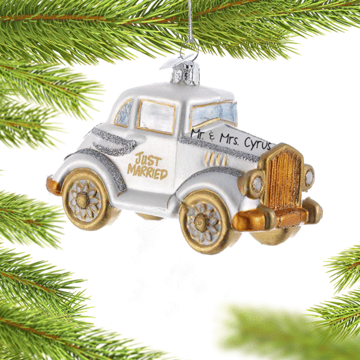 Personalized Wedding Car Christmas Ornament