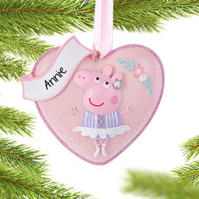Personalized Peppa Pig Heart Christmas Ornament