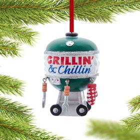 Personalized Grillin & Chillin Christmas Ornament