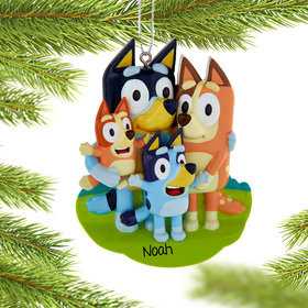Personalized Bluey & Family Christmas Ornament