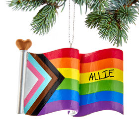 Personalized Pride Flag Christmas Ornament