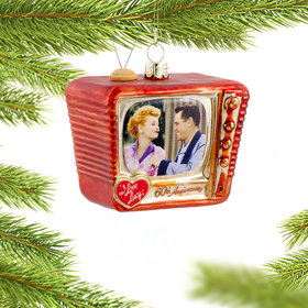 Personalized I Love Lucy Glass TV Christmas Ornament
