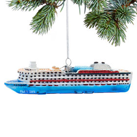 Personalized Glass Cruise Ship Christmas Ornament